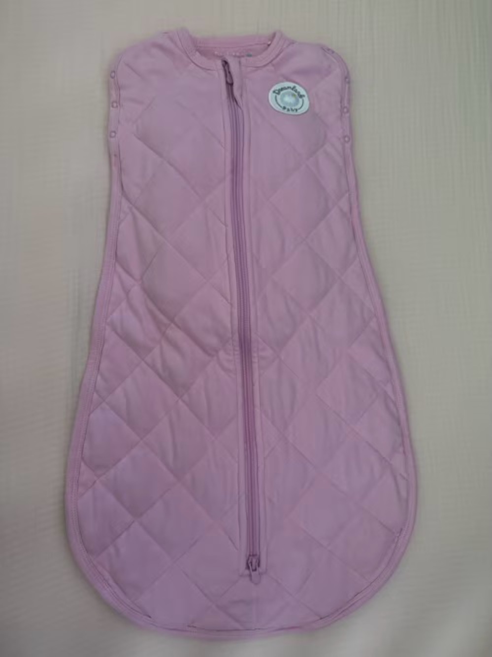 Soft Quilted Pink Baby Sleep Sack - Zippered Swaddle